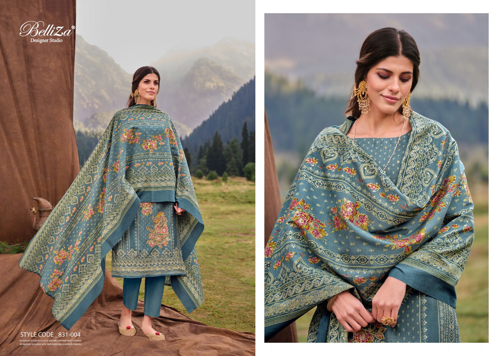 Khwaab By Belliza Viscose Muslin Designer Pakistani Suit Catalog